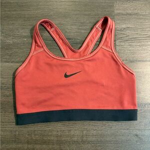 Nike Women's Coral and Black Sports Bra